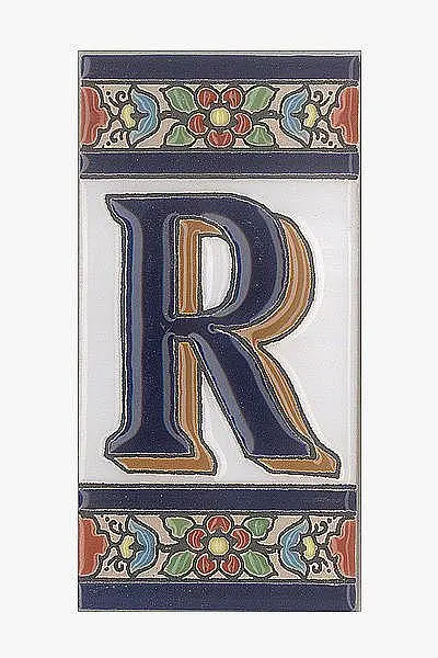 Bild von Spanische Fliesen aus Keramik - Buchstabe R