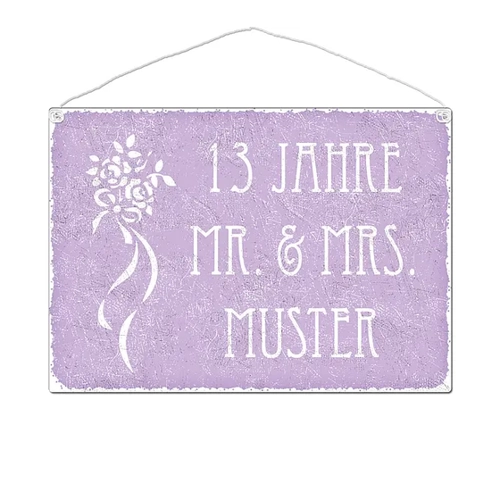 Bild von Individuelles Dekoschild zum 13. Hochzeitstag
