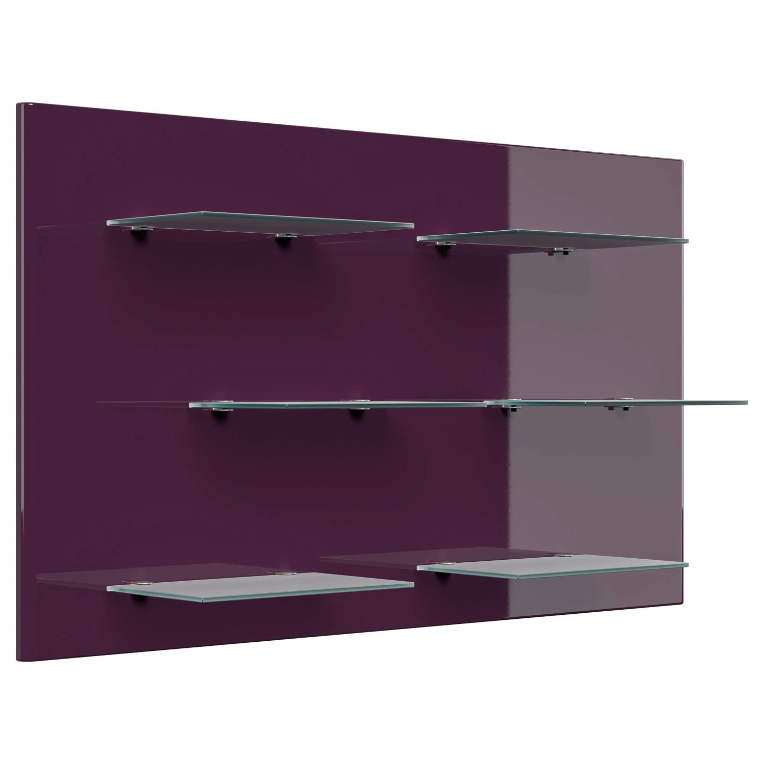 Bild von Posseik Wandregal Elite 6 Glasablagen 104 cm x 60 cm Brombeer