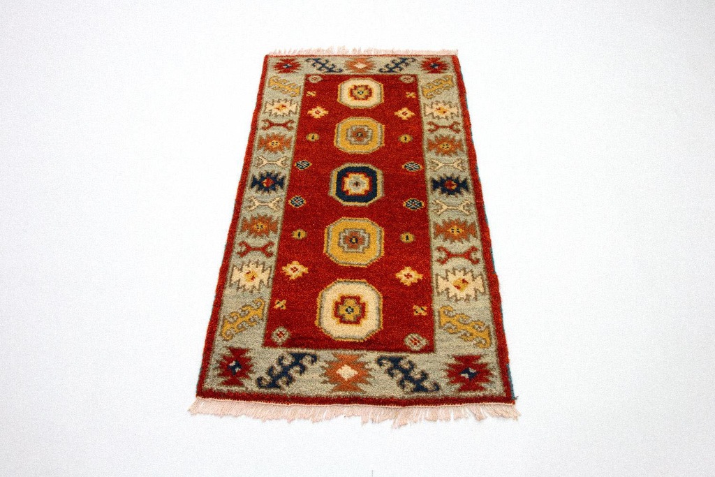Bild von morgenland Wollteppich "Kazak Teppich handgeknüpft rot", rechteckig, 8 mm Höhe