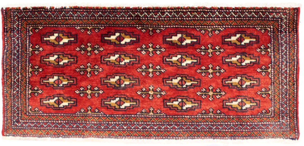 Bild von morgenland Wollteppich "Turkaman Teppich handgeknüpft rot", rechteckig, 8 mm Höhe
