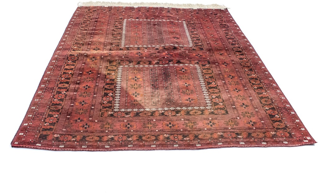 Bild von morgenland Wollteppich "Buchara Teppich handgeknüpft rot", rechteckig, 4 mm Höhe