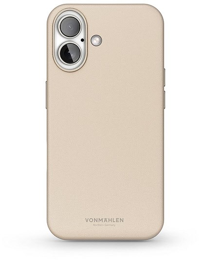 Bild von VONMÄHLEN Like Leather Case – Luxuriöse Hülle aus veganem Leder, kompatibel mit iPhone 16 Plusund Mag-Safe, umweltbewusst und elegant - Cream