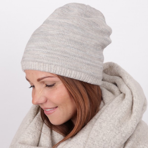 Bild von Strickmütze Brasselkopp creme hellgrau meliert ""