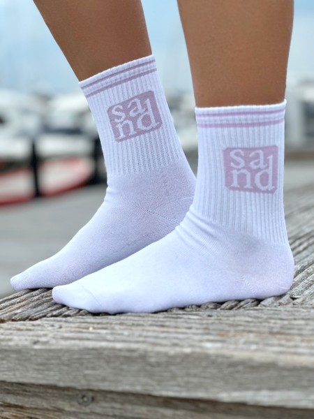 Bild von Socken Sand weiß flieder in zwei Größen "M 41-46"