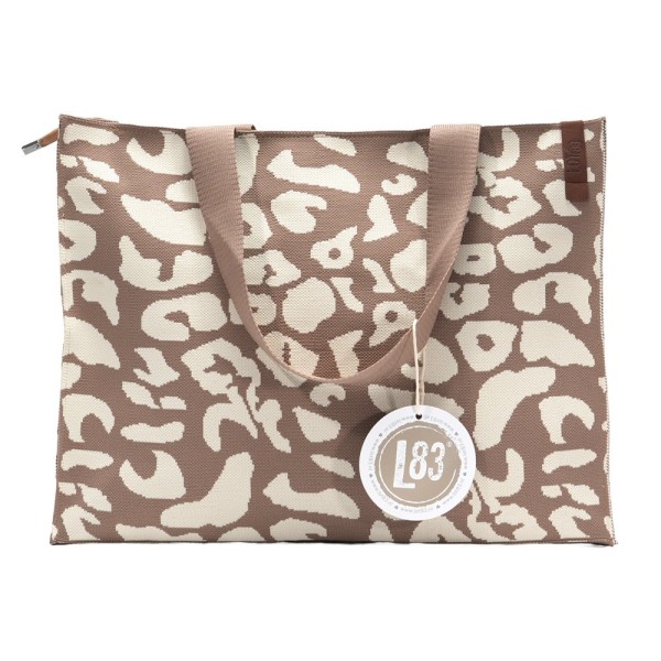 Bild von Shopper XL Einkaufstasche Leo Taupe / Creme ""
