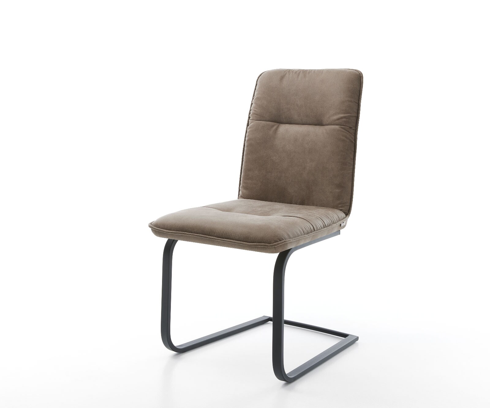 Bild von DELIFE Schwingstuhl Vinjo-Flex Taupe Vintage Freischwinger flach Schwarz, Esszimmerstühle