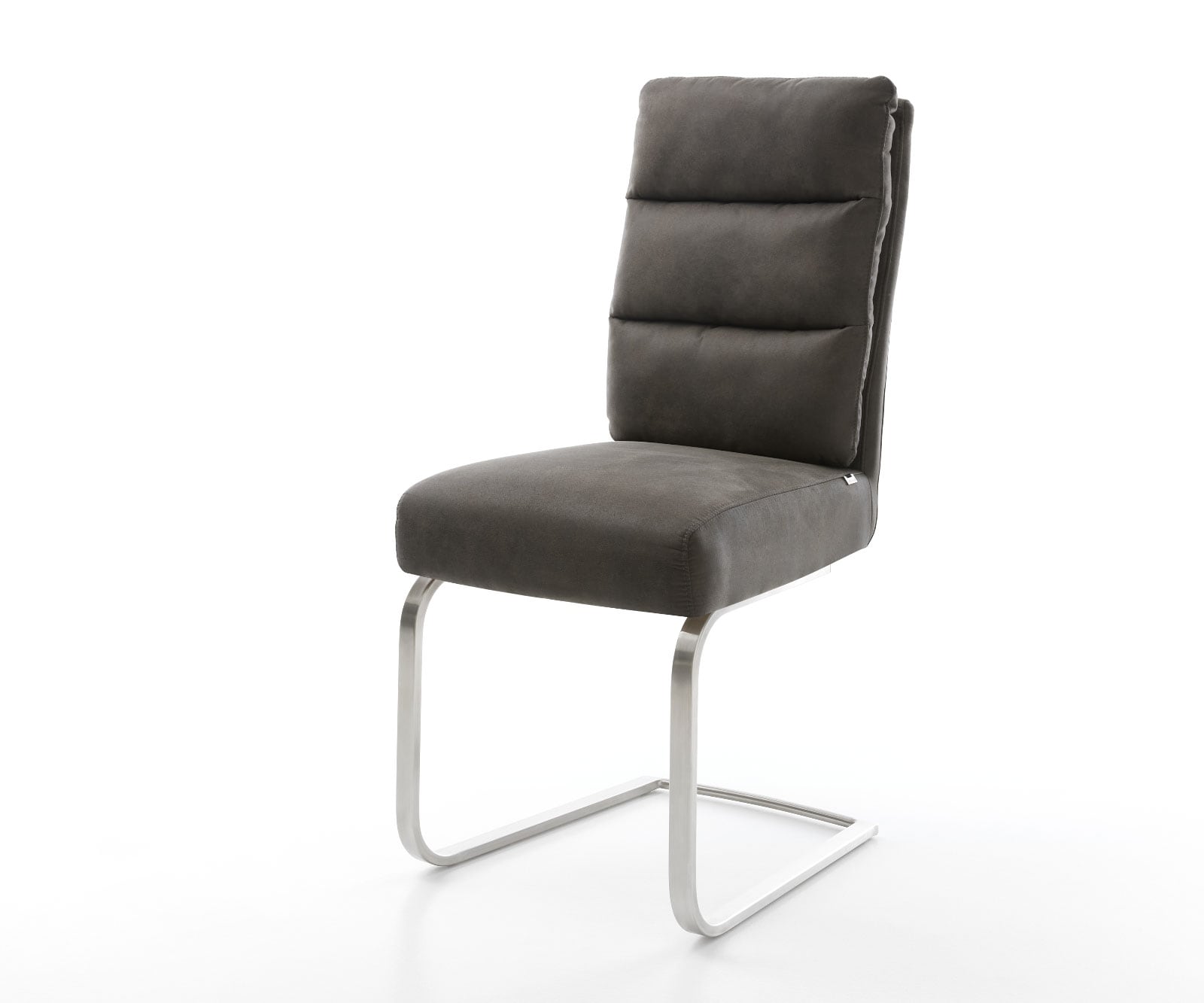 Bild von DELIFE Schwingstuhl Pela-Flex Anthrazit Vintage Freischwinger flach Edelstahl  Taschenfederkern, Esszimmerstühle