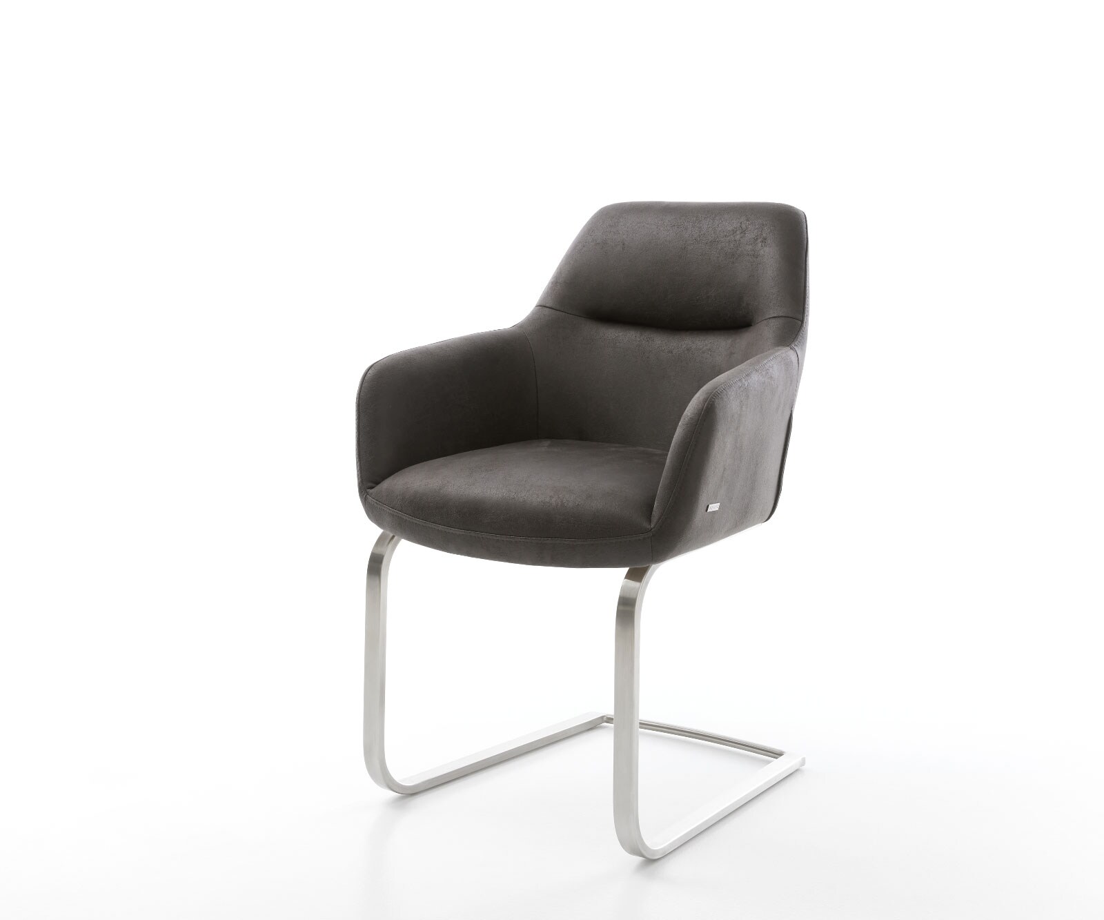 Bild von DELIFE Schwingstuhl Pejo-Flex Anthrazit Vintage Freischwinger flach Edelstahl, Esszimmerstühle