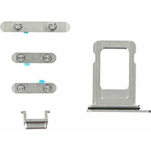 Bild von OEM Button Set für iPhone 11 Pro Max silber (iPhone 11 Pro Max), Mobilgerät Ersatzteile, Silber