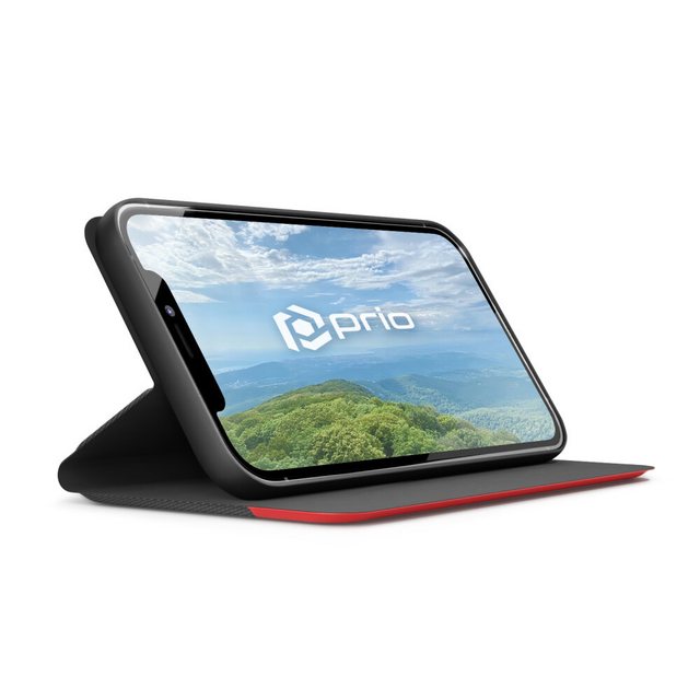 Bild von prio Book Case Fashion für iPhone 12/12 Pro schwarz-rot (Apple iPhone 12), Smartphone Hülle, Schwarz