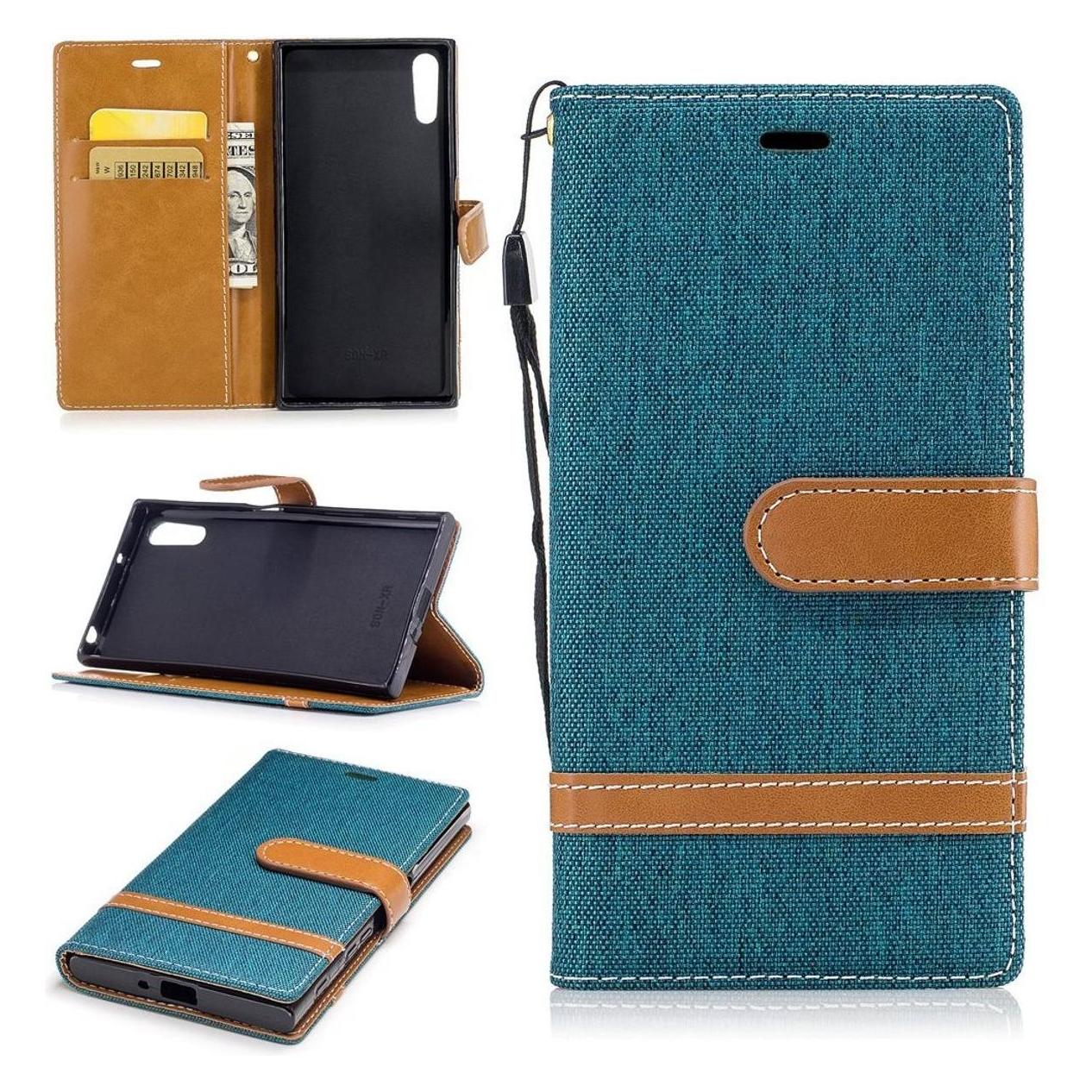 Bild von König Design Hülle Handy Schutz für Sony Xperia XZs Case Cover Tasche Wallet Etui Handyhülle (Sony Xperia XZs), Smartphone Hülle, Grün