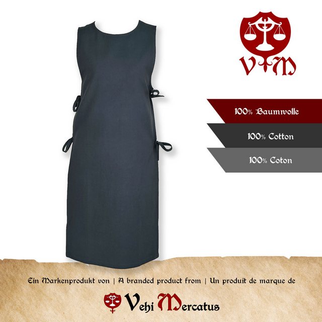 Bild von Vehi Mercatus Burgfräulein-Kostüm Klassisches Wikinger Überkleid blau "Lykke" XXL