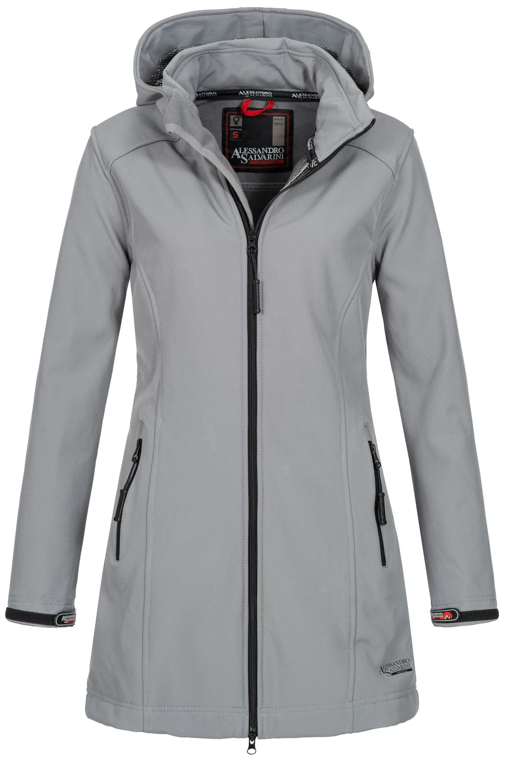 Bild von Alessandro Salvarini Softshelljacke "Alessia", lang mit abnehmbarer Kapuze