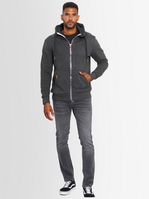 Bild von ALESSANDRO SALVARINI Herren Sweatjacke (S-3XL) mit Kapuze - Leicht, Atmungsaktiv, Kapuzenpullover mit Reißverschluss Männer - AS-292 DGrau Small