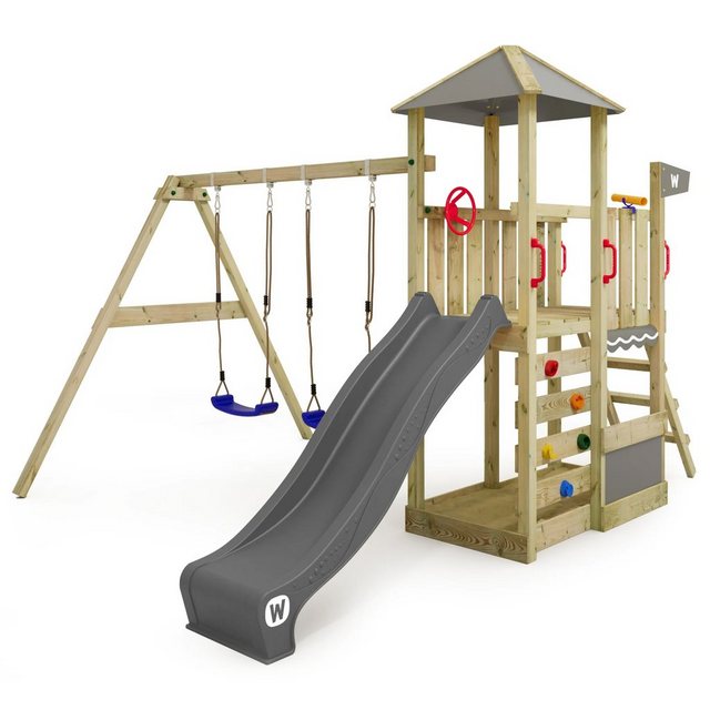 Bild von Wickey Spielturm Smart Savana mit Zeltdach, Schaukel und Rutsche, 10 Jahre Garantie*, Kiosk, integrierter Sandkasten und Kletterwand
