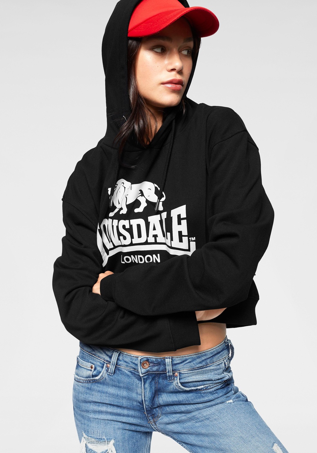 Bild von Lonsdale Frauen Kapuzensweatshirt Cropped ROXETH