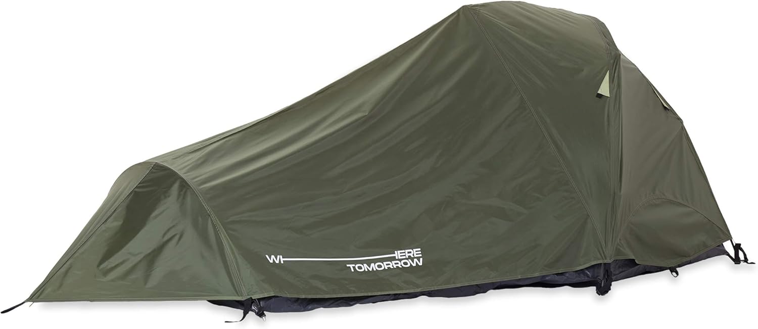 Bild von Lumaland Where Tomorrow 2-Personen-Kompakt-Zelt - Pop Up Wurfzelt Trekkingzelt - 245x160x95 cm - Camping Festival - Ultraleicht, wasserdicht, robust - Grün