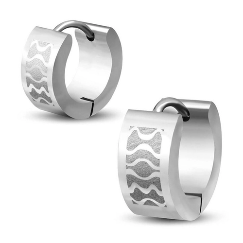 Bild von BUNGSA Creolen-Set Creolen Waves 6mm Silber aus Edelstahl Unisex