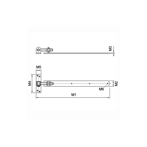 Bild von SOTECH Gartentorband 695-750 mm M16 Stahl verzinkt - Qualität für Ihr Gartentor