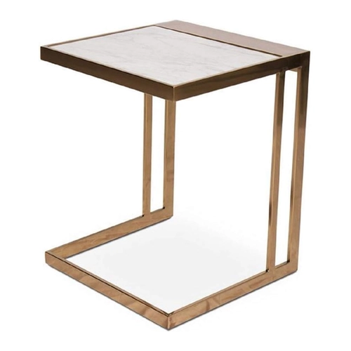 Bild von Casa Padrino Designer Beistelltisch in Rosegold/Weiß
