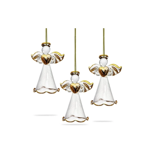 Bild von SIKORA BS452 Engel mit Herz Christbaumschmuck im 3er Set