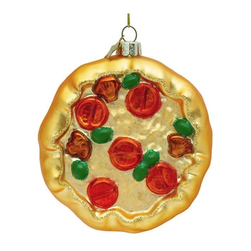 Bild von SIKORA BS485 Pizza Christbaumschmuck Glas Figur Weihnachtsbaum Anhänger