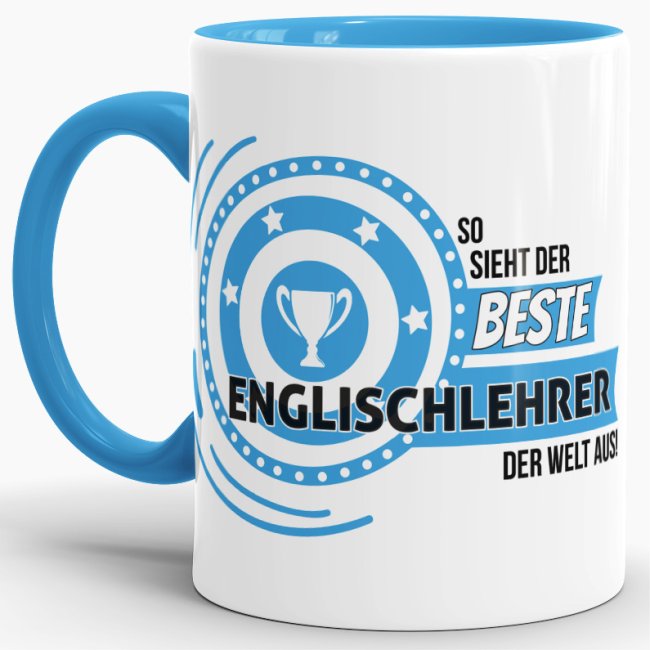 Bild von Berufe-Tasse - So sieht der beste Englischlehrer aus - Hellblau