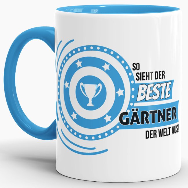 Bild von Berufe-Tasse - So sieht der beste Gärtner aus - Hellblau