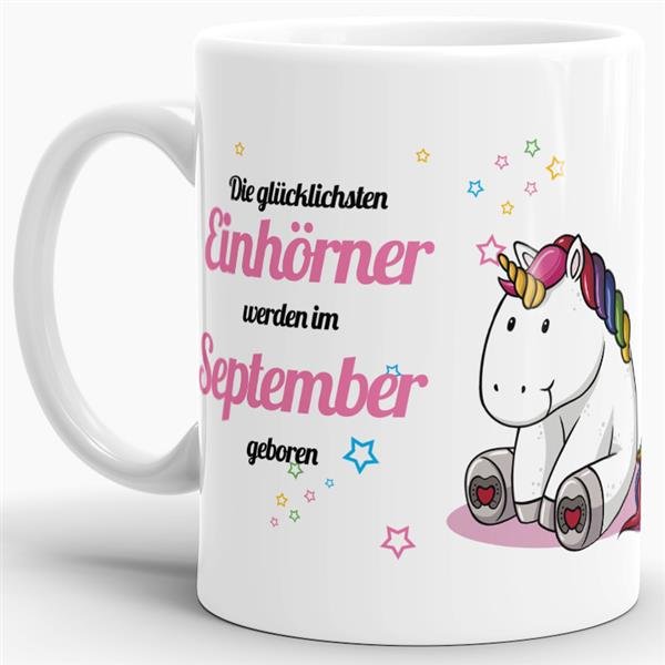 Bild von Tasse - Die glücklichsten Einhörner werden im September geboren - Weiß