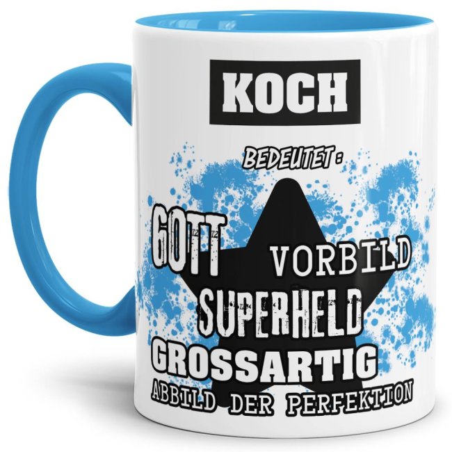 Bild von Berufe-Tasse - Bedeutung eines Kochs - Hellblau