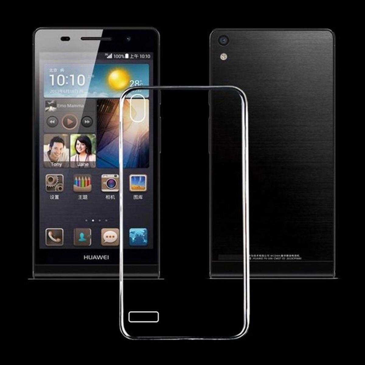 Bild von König Design Huawei Ascend P6 Hülle Transparent Silikon Case durchsichtige Handyhülle (Huawei Ascend P6), Smartphone Hülle, Transparent