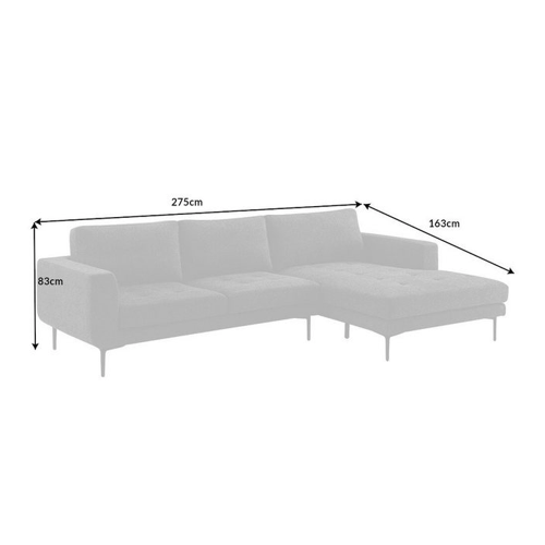 Bild von Riess Ambiente Modernes Ecksofa City 275cm grau Microfaser XXL Couch