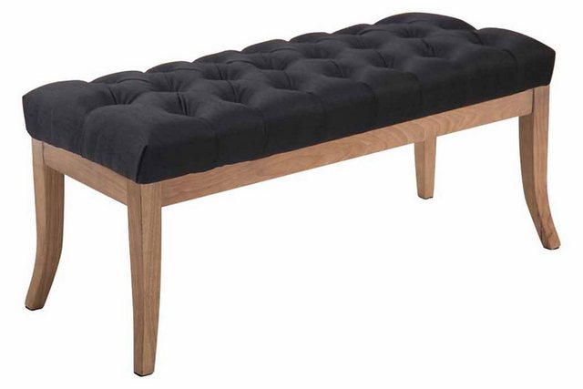 Bild von CLP Sitzbank Ramses mit hochwertiger Polsterung und Stoffbezug I Bank mit antik-hellen Holzbeinen I Holzbank mit einer Sitzhöhe von: 46 cm