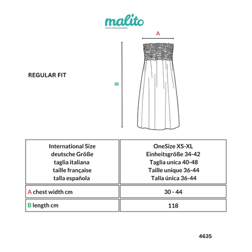Bild von malito more than fashion Bandeaukleid 4635 - Trägerloses Sommerkleid für Strand und Alltag