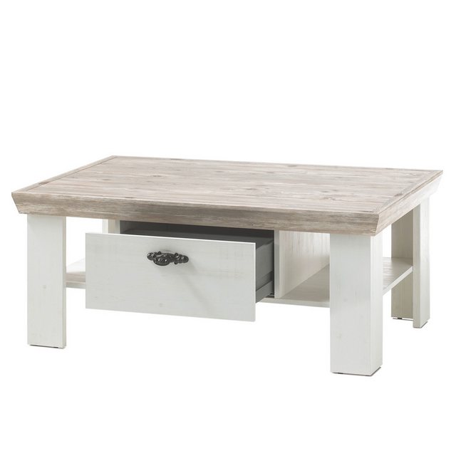 Bild von Lomadox Wohnzimmer-Set FERNA-61, (Mega-Spar-Set, 2-St., 2-tlg), Dekor Pinie weiß und Oslo dunkel Nb. im Landhaus-Design 168x104x44 cm