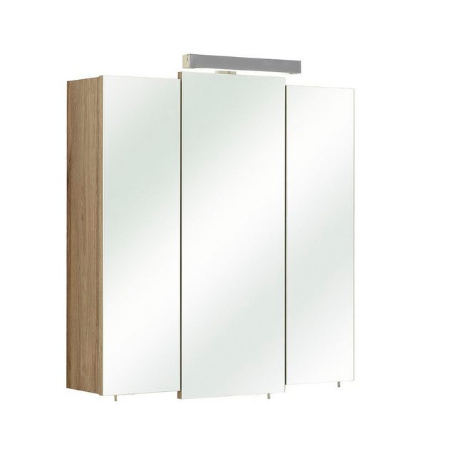 Bild von Lomadox Spiegelschrank OSTENDE-66 Badezimmer in Sanremo Eiche Terra quer Nb. - B/H/T: 68/73/20cm