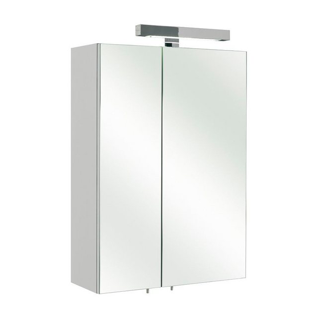Bild von Lomadox Spiegelschrank WARSCHAU-66 Bad Badezimmer Spiegelkommode weiß glänzend, B/H/T: 50/70/20cm