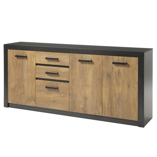 Bild von Lomadox Sideboard BAKU-61, Esszimmer in Fresco anthrazit mit Kastanienbraun, BxHxT: 198x88x42 cm