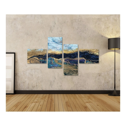 Bild von islandburner Leinwandbild Abstrakter Hintergrund Blauer Marmor