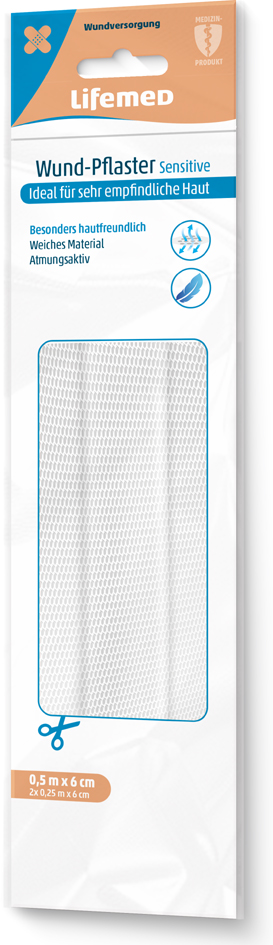 Bild von Lifemed, Pflaster, Wund-Pflaster 0,5 m x 6 cm „Sensitive“ weiss (12 x)