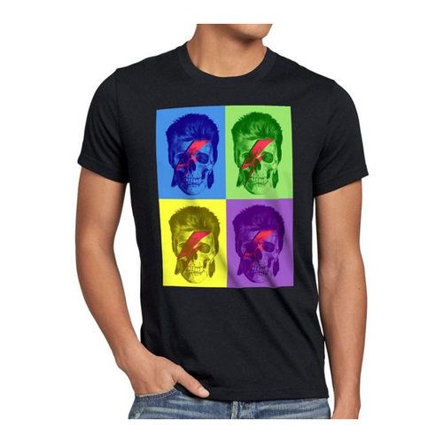 Bild von Style3 Print-Shirt Herren T-Shirt Bowie Skull Turntable Retro Pop-Art Warhol