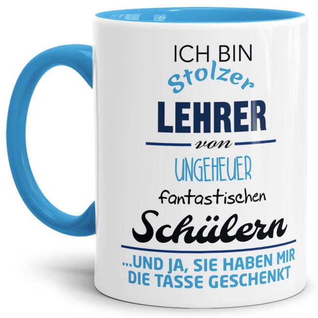 Bild von Tasse - Stolzer Lehrer von fantastischen Schülern - Hellblau