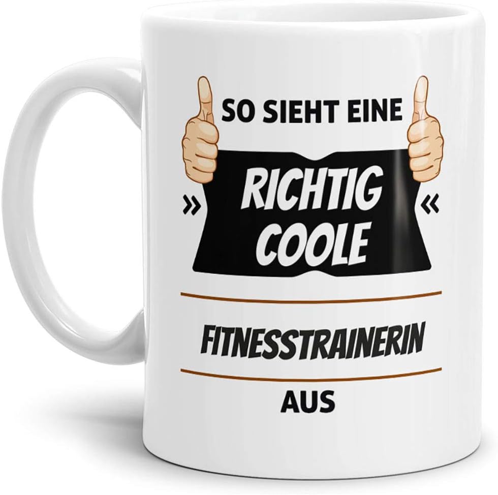 Bild von Tassendruck Berufe-Tasse so Sieht Eine Richtig Coole Fitnesstrainerin aus Weiss/Job/mit Spruch/Kollegen/Arbeit/Geschenk-Idee/Büro