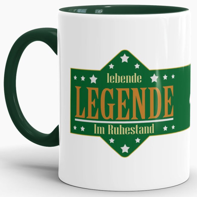 Bild von Tasse - Lebende Legende im Ruhestand - Dunkelgrün
