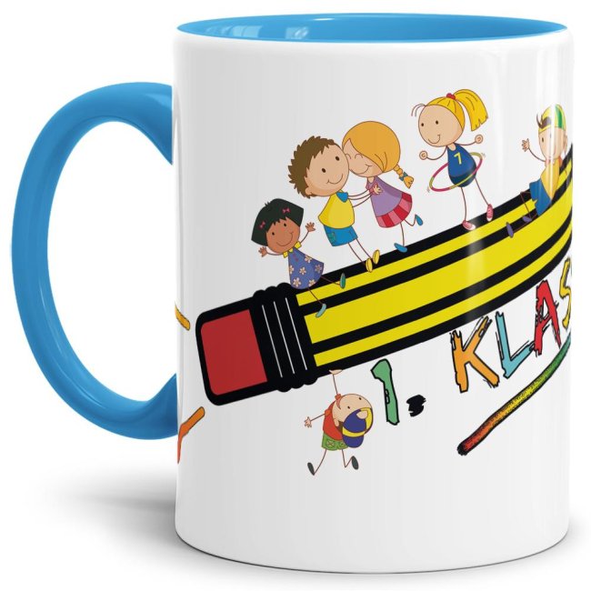 Bild von Tasse zur Einschulung - 1. Klasse Hellblau