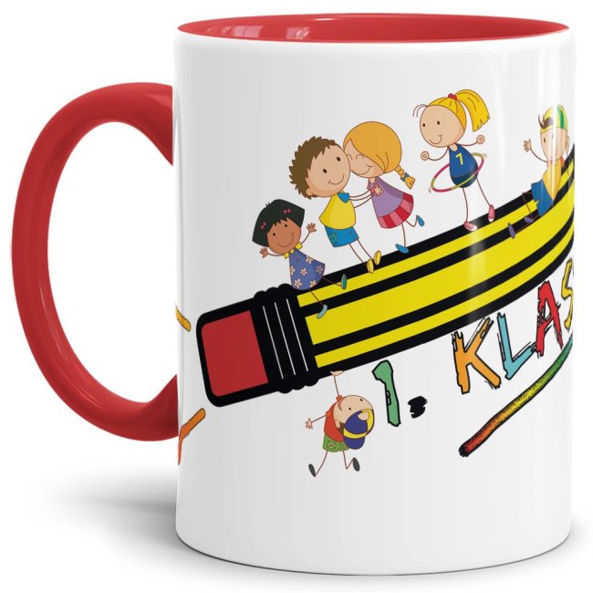 Bild von Tasse zur Einschulung - 1. Klasse Rot