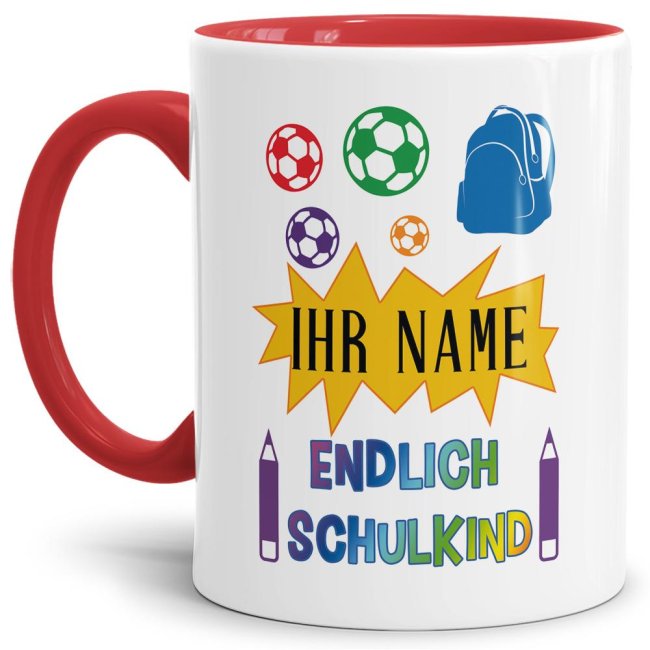 Bild von Tasse zur Einschulung - Endlich Schulkind 2 Rot