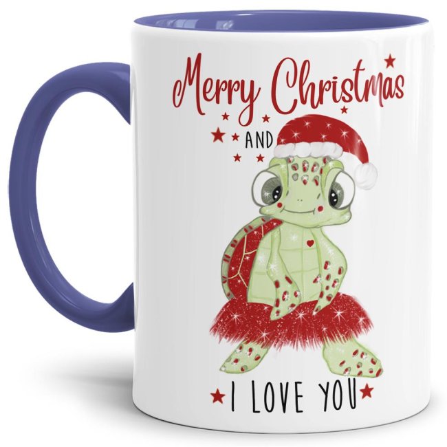 Bild von Weihnachtstasse - Merry Christmas and I Love you - Cambridge Blau