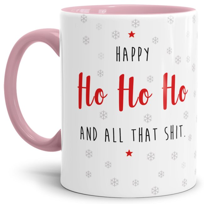 Bild von Weihnachtstasse - Happy Ho Ho Ho - Rosa